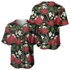 Australia Waratah Flannel Flower Baseball Jersey Aussie Native Flowers Seamless Stylized - Aussie Hoodie