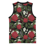 Australia Waratah Flannel Flower Basketball Jersey Aussie Native Flowers Seamless Stylized - Aussie Hoodie