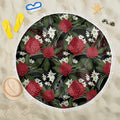 Australia Waratah Flannel Flower Beach Blanket Aussie Native Flowers Seamless Stylized - Aussie Hoodie