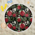 Australia Waratah Flannel Flower Beach Blanket Aussie Native Flowers Seamless Stylized - Aussie Hoodie