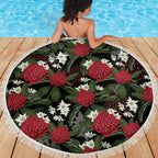 Australia Waratah Flannel Flower Beach Blanket Aussie Native Flowers Seamless Stylized - Aussie Hoodie