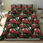 Australia Waratah Flannel Flower Bedding Set Aussie Native Flowers Seamless Stylized - Aussie Hoodie