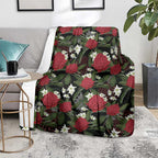 Australia Waratah Flannel Flower Blanket Aussie Native Flowers Seamless Stylized - Aussie Hoodie
