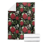 Australia Waratah Flannel Flower Blanket Aussie Native Flowers Seamless Stylized - Aussie Hoodie