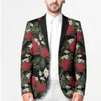 Australia Waratah Flannel Flower Blazer Aussie Native Flowers Seamless Stylized - Aussie Hoodie