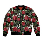 Australia Waratah Flannel Flower Bomber Jacket Aussie Native Flowers Seamless Stylized - Aussie Hoodie