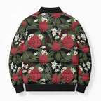Australia Waratah Flannel Flower Bomber Puffer Jacket Aussie Native Flowers Seamless Stylized - Aussie Hoodie