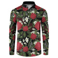 Australia Waratah Flannel Flower Button Sweatshirt Aussie Native Flowers Seamless Stylized - Aussie Hoodie
