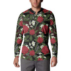 Australia Waratah Flannel Flower Button Sweatshirt Aussie Native Flowers Seamless Stylized - Aussie Hoodie
