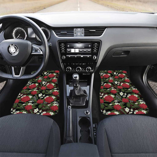 Australia Waratah Flannel Flower Car Mats Aussie Native Flowers Seamless Stylized - Aussie Hoodie