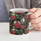 Australia Waratah Flannel Flower Ceramic Mug Aussie Native Flowers Seamless Stylized - Aussie Hoodie