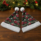 Australia Waratah Flannel Flower Christmas Santa Hat Aussie Native Flowers Seamless Stylized - Aussie Hoodie