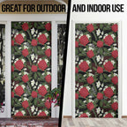 Australia Waratah Flannel Flower Door Cover Aussie Native Flowers Seamless Stylized - Aussie Hoodie