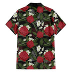 Australia Waratah Flannel Flower Family Matching Long Sleeve Bodycon Dress and Hawaiian Shirt Aussie Native Flowers Seamless Stylized - Aussie Hoodie