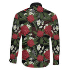 Australia Waratah Flannel Flower Family Matching Long Sleeve Bodycon Dress and Hawaiian Shirt Aussie Native Flowers Seamless Stylized - Aussie Hoodie