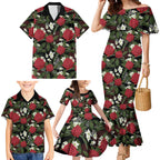 Australia Waratah Flannel Flower Family Matching Mermaid Dress and Hawaiian Shirt Aussie Native Flowers Seamless Stylized - Aussie Hoodie