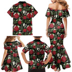 Australia Waratah Flannel Flower Family Matching Mermaid Dress and Hawaiian Shirt Aussie Native Flowers Seamless Stylized - Aussie Hoodie