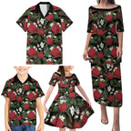 Australia Waratah Flannel Flower Family Matching Puletasi and Hawaiian Shirt Aussie Native Flowers Seamless Stylized - Aussie Hoodie