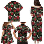 Australia Waratah Flannel Flower Family Matching Puletasi and Hawaiian Shirt Aussie Native Flowers Seamless Stylized - Aussie Hoodie