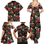 Australia Waratah Flannel Flower Family Matching Summer Maxi Dress and Hawaiian Shirt Aussie Native Flowers Seamless Stylized - Aussie Hoodie