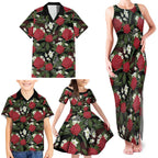 Australia Waratah Flannel Flower Family Matching Tank Maxi Dress and Hawaiian Shirt Aussie Native Flowers Seamless Stylized - Aussie Hoodie