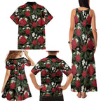 Australia Waratah Flannel Flower Family Matching Tank Maxi Dress and Hawaiian Shirt Aussie Native Flowers Seamless Stylized - Aussie Hoodie