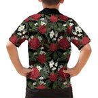 Australia Waratah Flannel Flower Hawaiian Shirt Aussie Native Flowers Seamless Stylized - Aussie Hoodie