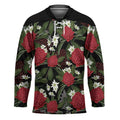 Australia Waratah Flannel Flower Hockey Jersey Aussie Native Flowers Seamless Stylized - Aussie Hoodie