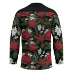 Australia Waratah Flannel Flower Hockey Jersey Aussie Native Flowers Seamless Stylized - Aussie Hoodie