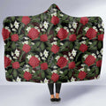 Australia Waratah Flannel Flower Hooded Blanket Aussie Native Flowers Seamless Stylized - Aussie Hoodie