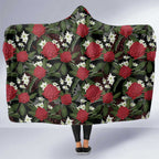 Australia Waratah Flannel Flower Hooded Blanket Aussie Native Flowers Seamless Stylized - Aussie Hoodie