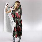 Australia Waratah Flannel Flower Hooded Blanket Aussie Native Flowers Seamless Stylized - Aussie Hoodie