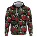 Australia Waratah Flannel Flower Hoodie Aussie Native Flowers Seamless Stylized - Aussie Hoodie