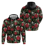 Australia Waratah Flannel Flower Hoodie Aussie Native Flowers Seamless Stylized - Aussie Hoodie