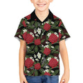 Australia Waratah Flannel Flower Kid Hawaiian Shirt Aussie Native Flowers Seamless Stylized - Aussie Hoodie