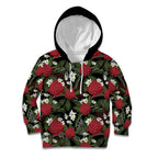 Australia Waratah Flannel Flower Kid Hoodie Aussie Native Flowers Seamless Stylized - Aussie Hoodie