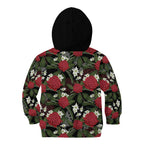 Australia Waratah Flannel Flower Kid Hoodie Aussie Native Flowers Seamless Stylized - Aussie Hoodie