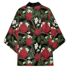 Australia Waratah Flannel Flower Kimono Aussie Native Flowers Seamless Stylized - Aussie Hoodie