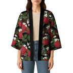 Australia Waratah Flannel Flower Kimono Aussie Native Flowers Seamless Stylized - Aussie Hoodie