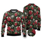 Australia Waratah Flannel Flower Ugly Christmas Sweater Aussie Native Flowers Seamless Stylized - Aussie Hoodie