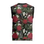 Australia Waratah Flannel Flower Christmas Knitted V-Neck Vest Aussie Native Flowers Seamless Stylized - Aussie Hoodie