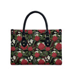 Australia Waratah Flannel Flower Leather Bag Aussie Native Flowers Seamless Stylized - Aussie Hoodie