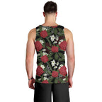 Australia Waratah Flannel Flower Men Tank Top Aussie Native Flowers Seamless Stylized - Aussie Hoodie
