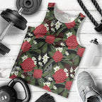 Australia Waratah Flannel Flower Men Tank Top Aussie Native Flowers Seamless Stylized - Aussie Hoodie