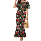 Australia Waratah Flannel Flower Mermaid Dress Aussie Native Flowers Seamless Stylized - Aussie Hoodie