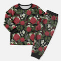 Australia Waratah Flannel Flower Christmas Pajama Set Aussie Native Flowers Seamless Stylized - Aussie Hoodie
