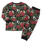 Australia Waratah Flannel Flower Christmas Pajama Set Aussie Native Flowers Seamless Stylized - Aussie Hoodie