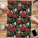Australia Waratah Flannel Flower Puzzle Aussie Native Flowers Seamless Stylized - Aussie Hoodie
