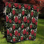 Australia Waratah Flannel Flower Quilt Aussie Native Flowers Seamless Stylized - Aussie Hoodie