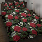 Australia Waratah Flannel Flower Quilt Bed Set Aussie Native Flowers Seamless Stylized - Aussie Hoodie